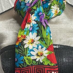 Vintage Oscar de la Renta Floral Silk Scarf